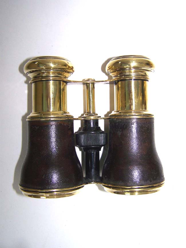 A Rare Pair of 19th century French Binoculars with Built-In Compass circa 1880